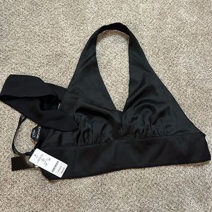 Bebe black halter crop top M